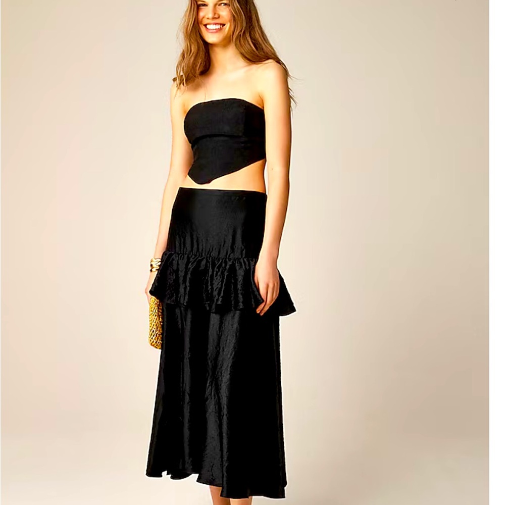 ruffle-tier midi skirt